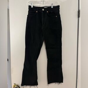 Zara Crop Kick Black Straight Jeans